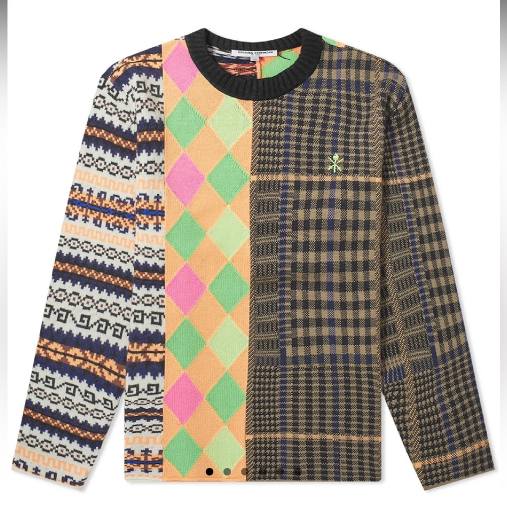 Opening Ceremony Mixed argyle sweater sz S